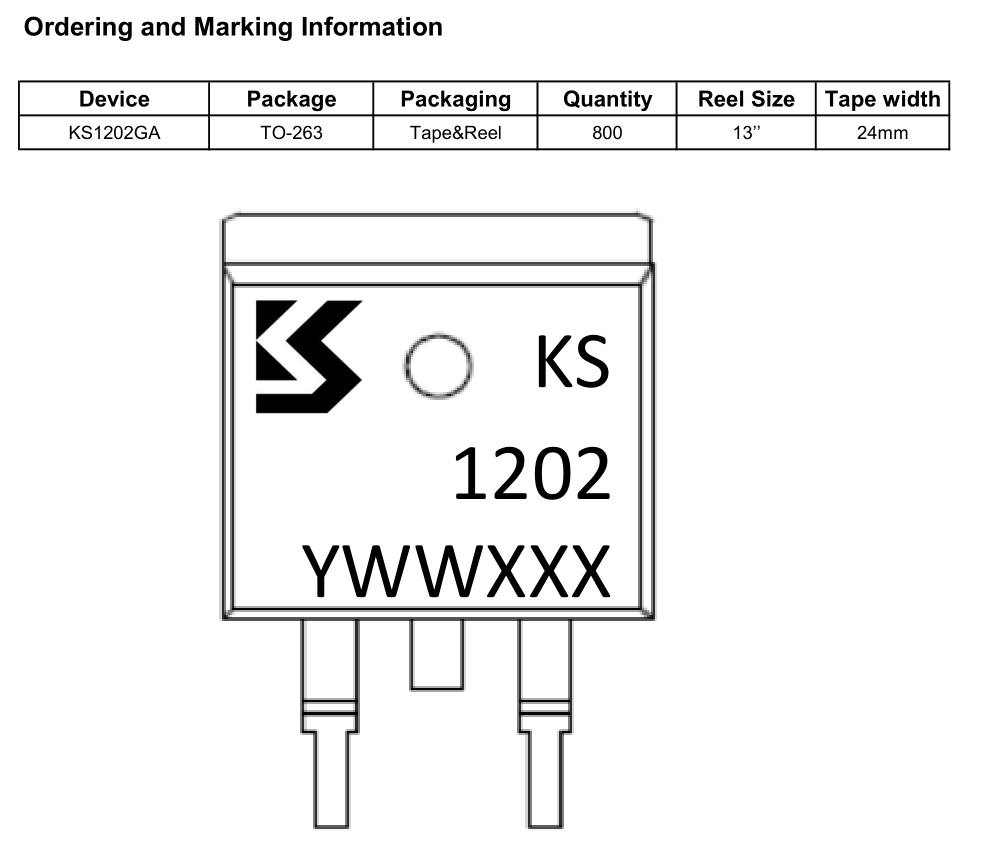 冠禹KS1202GA单N沟道高级功率MOSFET